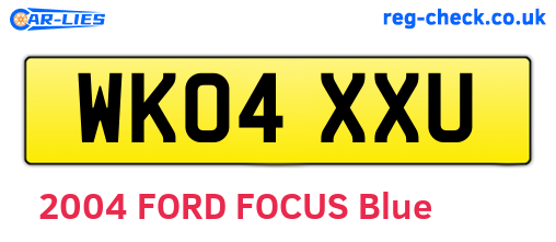 WK04XXU are the vehicle registration plates.