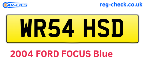 WR54HSD are the vehicle registration plates.