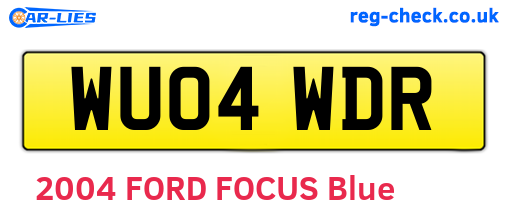 WU04WDR are the vehicle registration plates.