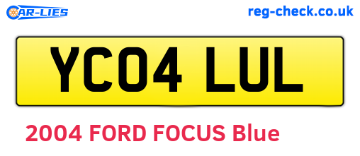YC04LUL are the vehicle registration plates.
