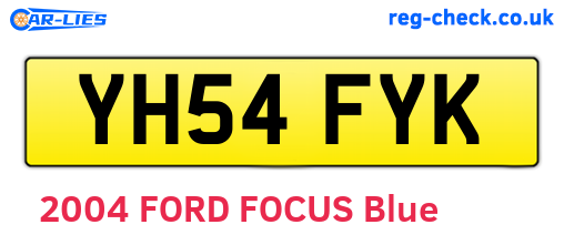 YH54FYK are the vehicle registration plates.