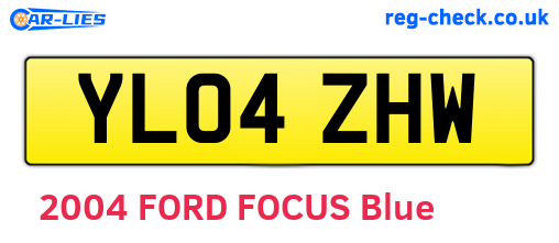 YL04ZHW are the vehicle registration plates.