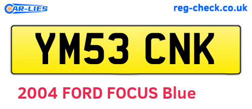 YM53CNK are the vehicle registration plates.