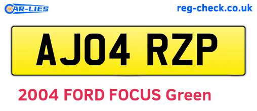 AJ04RZP are the vehicle registration plates.