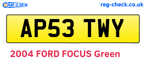 AP53TWY are the vehicle registration plates.
