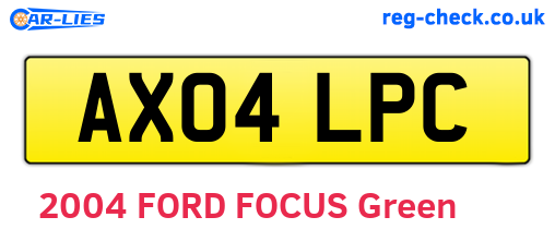 AX04LPC are the vehicle registration plates.