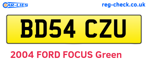BD54CZU are the vehicle registration plates.