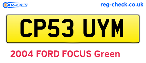 CP53UYM are the vehicle registration plates.