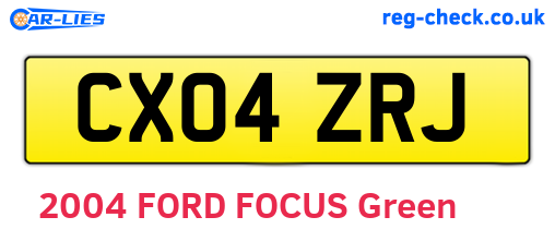 CX04ZRJ are the vehicle registration plates.