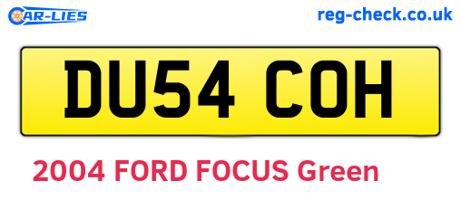 DU54COH are the vehicle registration plates.