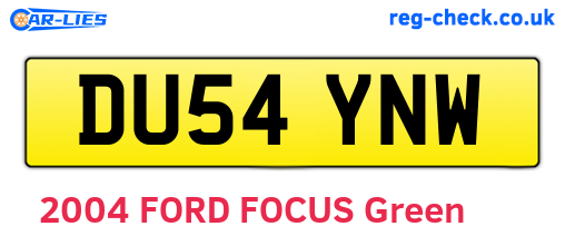 DU54YNW are the vehicle registration plates.