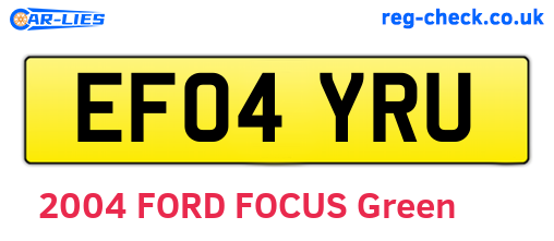 EF04YRU are the vehicle registration plates.