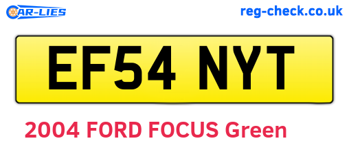 EF54NYT are the vehicle registration plates.