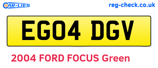 EG04DGV are the vehicle registration plates.