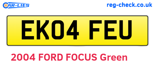 EK04FEU are the vehicle registration plates.