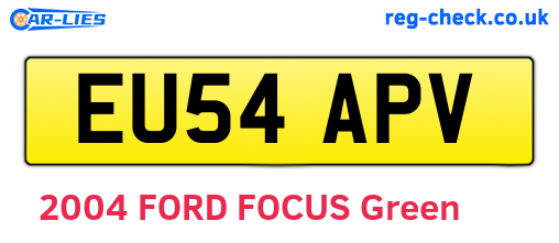 EU54APV are the vehicle registration plates.