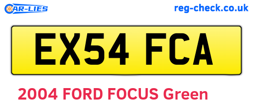 EX54FCA are the vehicle registration plates.