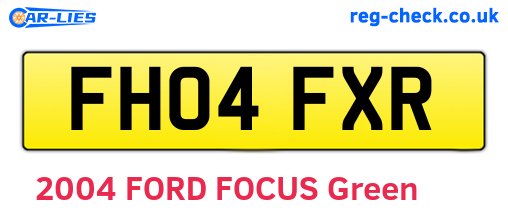 FH04FXR are the vehicle registration plates.