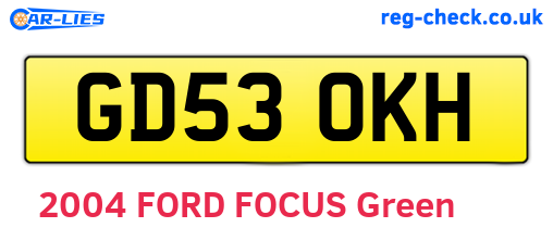 GD53OKH are the vehicle registration plates.