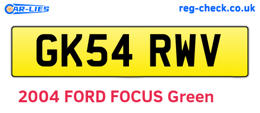 GK54RWV are the vehicle registration plates.