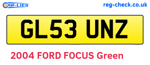 GL53UNZ are the vehicle registration plates.