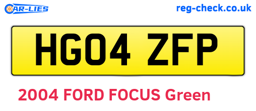 HG04ZFP are the vehicle registration plates.