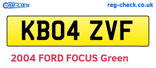 KB04ZVF are the vehicle registration plates.