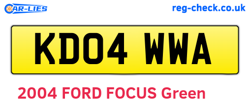 KD04WWA are the vehicle registration plates.