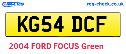 KG54DCF are the vehicle registration plates.
