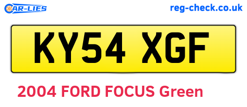 KY54XGF are the vehicle registration plates.