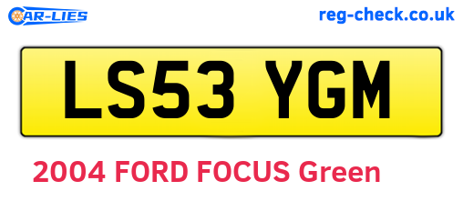 LS53YGM are the vehicle registration plates.