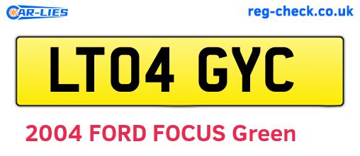 LT04GYC are the vehicle registration plates.