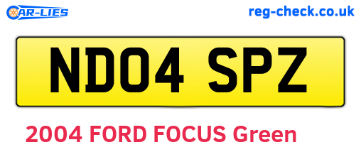 ND04SPZ are the vehicle registration plates.