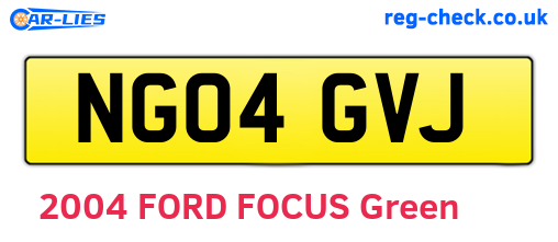 NG04GVJ are the vehicle registration plates.