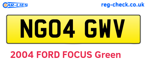 NG04GWV are the vehicle registration plates.