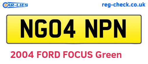 NG04NPN are the vehicle registration plates.