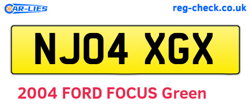 NJ04XGX are the vehicle registration plates.