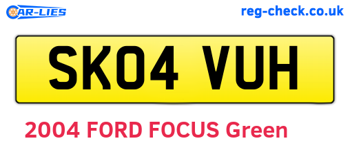 SK04VUH are the vehicle registration plates.