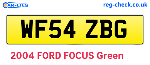 WF54ZBG are the vehicle registration plates.