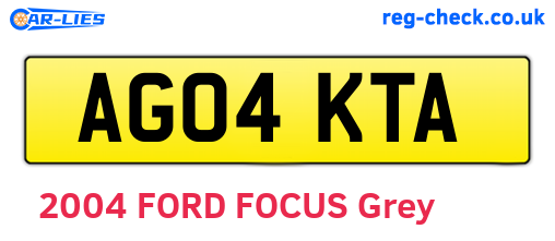 AG04KTA are the vehicle registration plates.