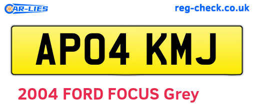 AP04KMJ are the vehicle registration plates.