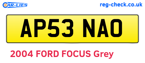 AP53NAO are the vehicle registration plates.