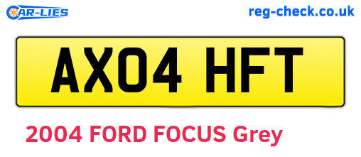 AX04HFT are the vehicle registration plates.