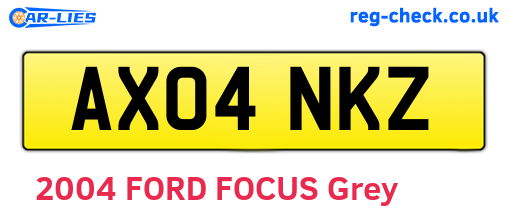 AX04NKZ are the vehicle registration plates.