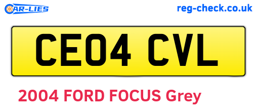 CE04CVL are the vehicle registration plates.