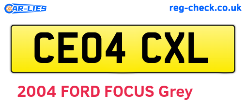 CE04CXL are the vehicle registration plates.