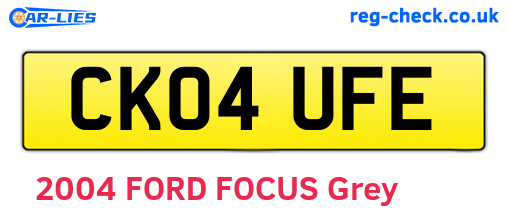 CK04UFE are the vehicle registration plates.