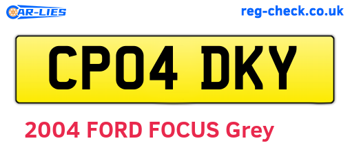 CP04DKY are the vehicle registration plates.