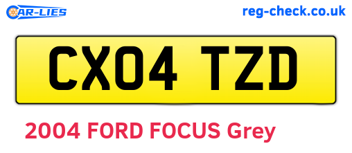 CX04TZD are the vehicle registration plates.