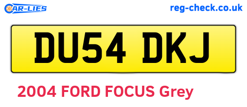 DU54DKJ are the vehicle registration plates.